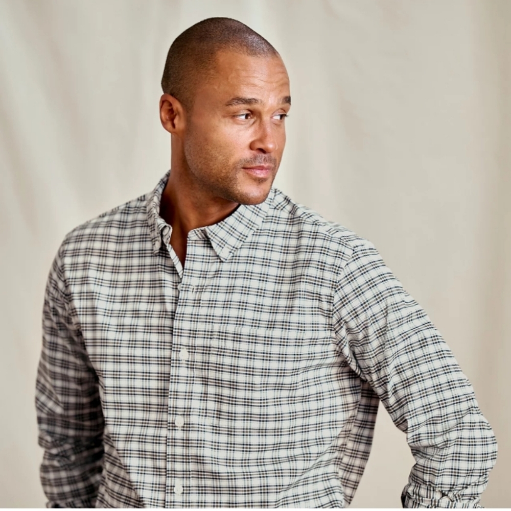 N.W.T. Orvis Men's Snow and Tarragon Plaid Shirt 3HXK 3052 BM/CS